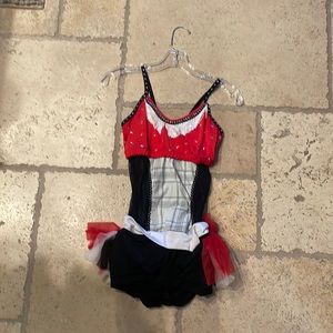 Red and black dance costume